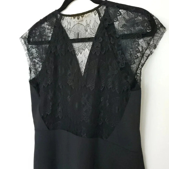 Cooper & Ella Top Size Medium Black Lace Inset V-Neck Sleeveless See Thru Back - Picture 7 of 12